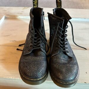 Dr. Martens Kids Black Glitter polka dot Boots